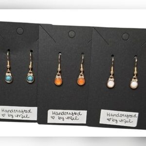 Handcrafted Earrings, Bow With Pearl, Pink Santa, Petite #earrings